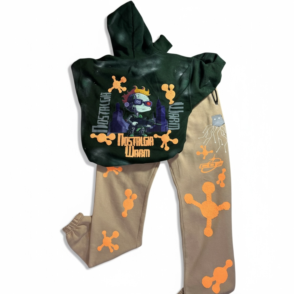 COz Nostalgia Warm Lava Chuckie Bot Sweat Suit